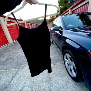 Black spaghetti strap cami ribbed